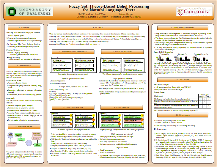 Fuzzy Believer Poster at AAAI 2007 Fuzzy Believer Poster at AAAI 2007